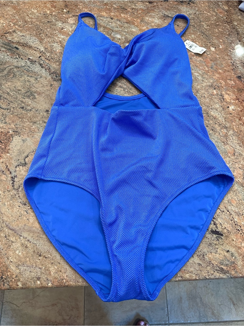 Aerie Blue One-Piece Swimsuit with Twist Front